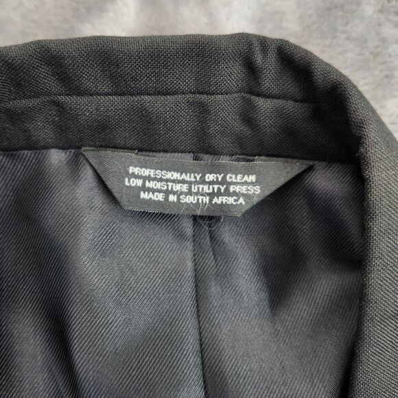 NWT Wall Street Mens Blazer Black 44 Long Polyester/Wool Blend - Picture 3 of 12